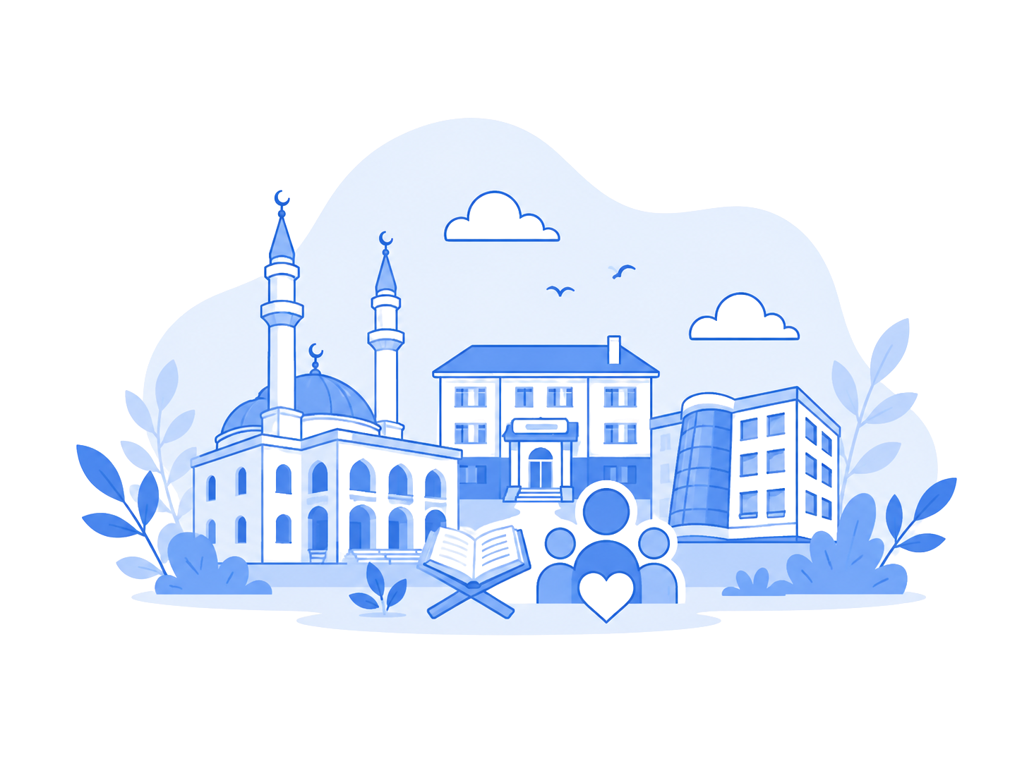 Vakıf hizmet ağı illüstrasyonu